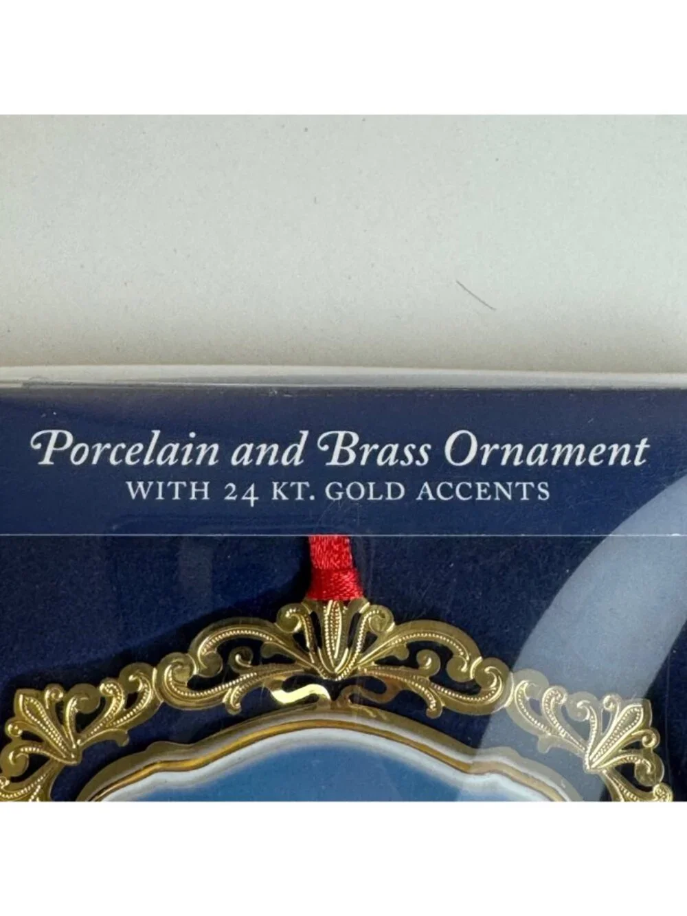 The Pentagon NIB Porcelain Brass Ornament 2013 Fort America 24 KT Gold Accents
